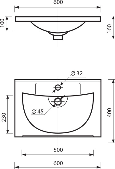 Тумба с раковиной Misty Лейла 60 белая