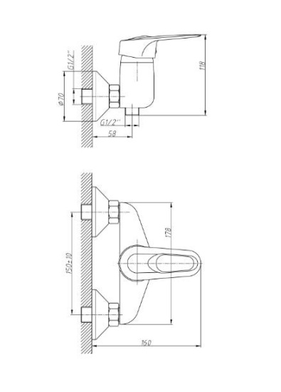 Смеситель для душа Haiba HB04 HB2004