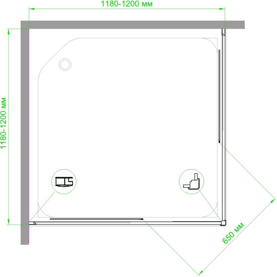 Душевой уголок Royal Bath HPD RB1212HPD-T-BL 120x120