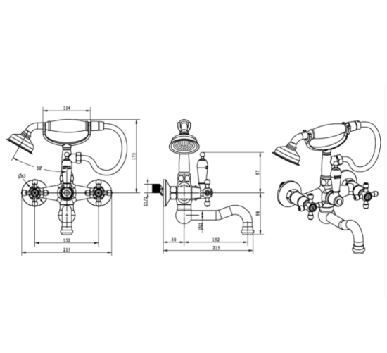 Смеситель для ванны Boheme Flora 273-FL
