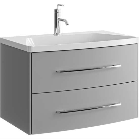 Тумба с раковиной Aqwella 5 stars Neringa 80 серый туман