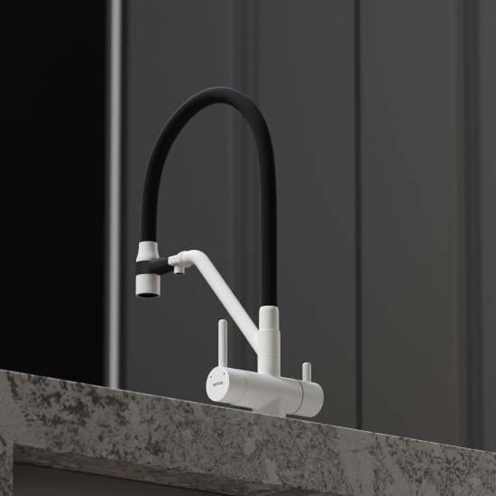 Смеситель для кухни Sancos Dora SC4003GR, белый гранит