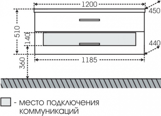 Мебель для ванной СанТа Виктория 120 подвесная