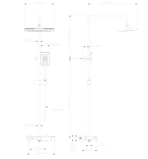 Душевая стойка Wonzon & Woghand WW-AE33110-MW