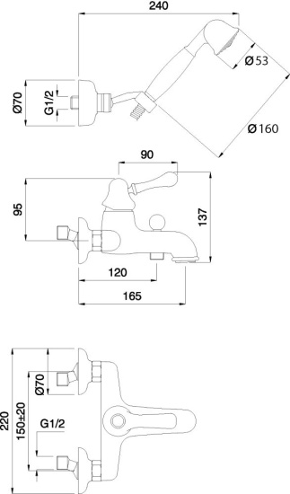 Смеситель для ванны Migliore Maya 18921