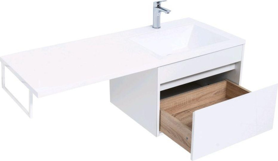 Тумба с раковиной Aquanet Токио 120 R белая подвесная, 1 ящик