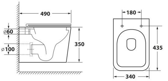 Подвесной унитаз Owl 1975 Vatter Ruta-H mini OWLT190403S безободковый