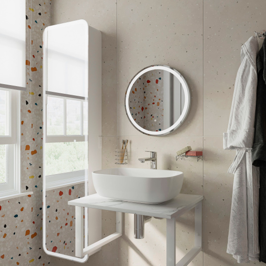 Мебель для ванной Diwo Элиста 60 белый мрамор, с раковиной Moduo 50 Square
