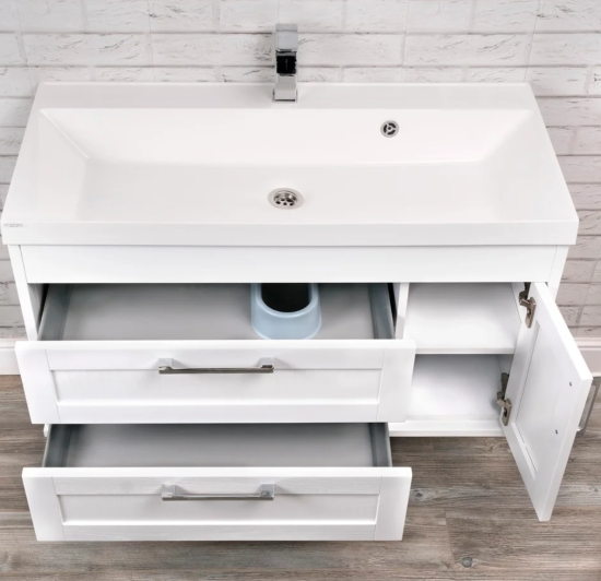 Тумба с раковиной ValenHouse Эйвори 100 подвесная, белая