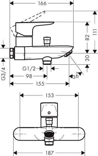 Смеситель для ванны Hansgrohe Talis E 71741000
