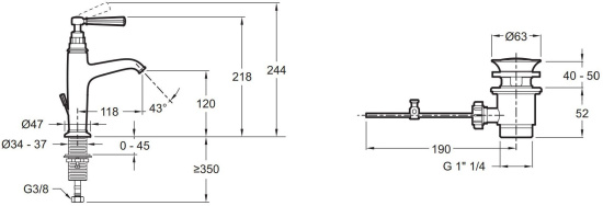 Смеситель для раковины Jacob Delafon Cleo1889 E24307-BGG