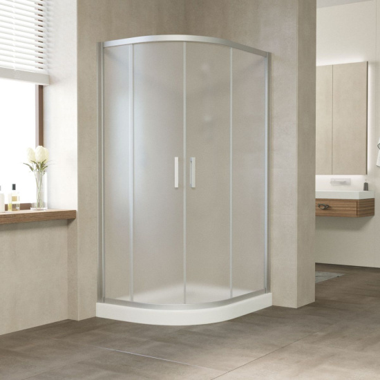 Душевой уголок Vegas Glass ZS-F 110*80 07 10 профиль матовый хром, стекло сатин