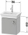 Тумба с раковиной Duravit White Tulip 45 с ручкой, шелковисто-матовый Тумба с раковиной Duravit White Tulip 45 с ручкой, шелковисто-матовый