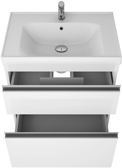 Тумба с раковиной Dreja Grace Plus 70 с опорами, белый глянец