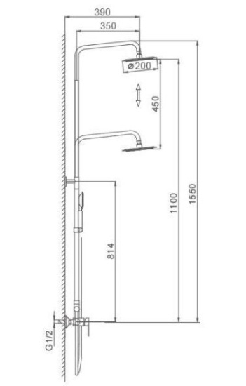 Душевая стойка Frap H48 F2448-20 сатин