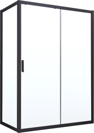 Душевой уголок Vegas Glass ZP+ZPV NOVO 140*80 02М 01 профиль черный матовый, стекло прозрачное