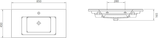 Тумба с раковиной Brevita Etna 85