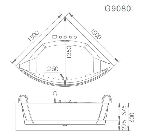Акриловая ванна Gemy G9080