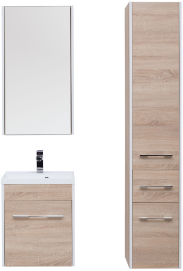 Зеркало-шкаф Aquanet Августа 50 L, дуб сонома