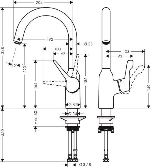 Смеситель для кухни Hansgrohe Focus M43 71812800 сталь