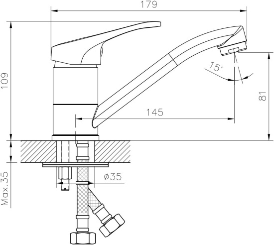 Смеситель для раковины Decoroom DR21 DR21012