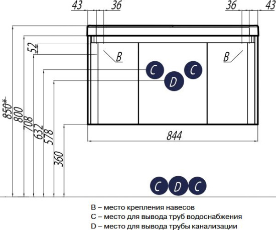 Мебель для ванной Aquaton Шерилл 85