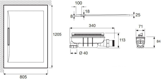 Поддон для душа Jacob Delafon Flight Pure E62326-00 120х80
