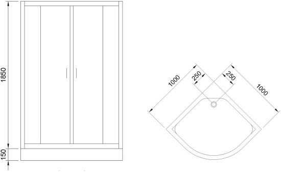 Душевой уголок Royal Bath HK RB100HK-C-BL 100x100 с поддоном