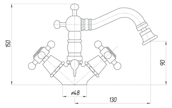 Смеситель для биде Migliore Revival ML.REV-444.DO золото