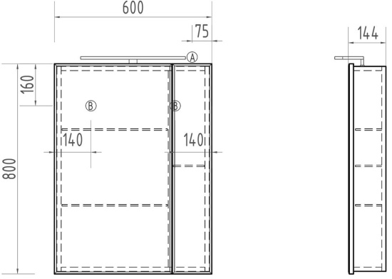 Мебель для ванной Vigo Plaza 60 2 ящика