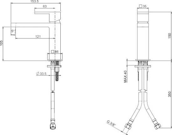 Смеситель для раковины Cezares Unika LSM1-02-W0 бронза