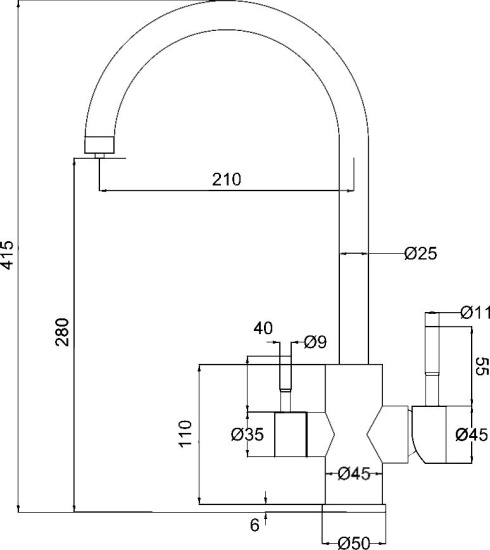 Смеситель для кухни Olive'S Balear 13445BL
