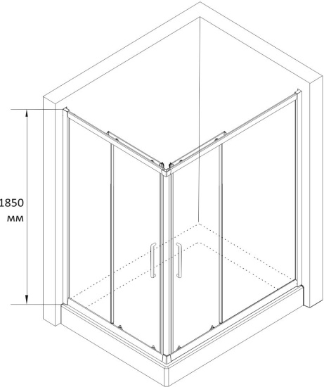 Душевой уголок RGW Classic CL-44-B (885-900)x(985-1000)x1850, профиль черный