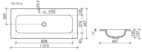 Мебельная раковина Sancos Element 101 CN7013