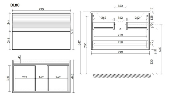 Тумба с раковиной Sancos Delta 80 дуб светлый/белый, DL80W