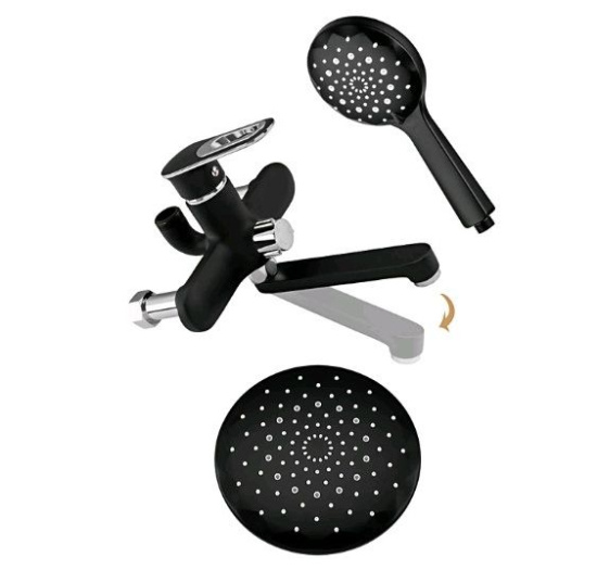 Душевая стойка Frap H49-6 F2449-6 черная/хром