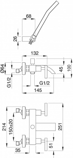 Смеситель для ванны Migliore Syntesi ML.SNS-7902.CR