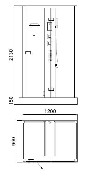 Душевая кабина Acquazzone Helena 120SW R