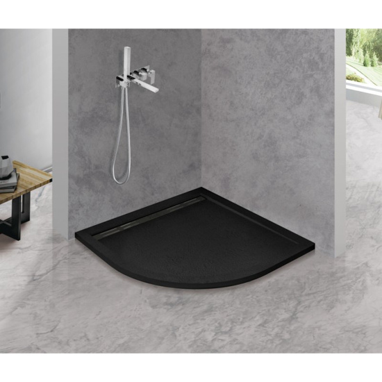 Поддон для душа Cezares Tray TRAY-AS-R-90-30-NERO 90x90, с сифоном, черный матовый