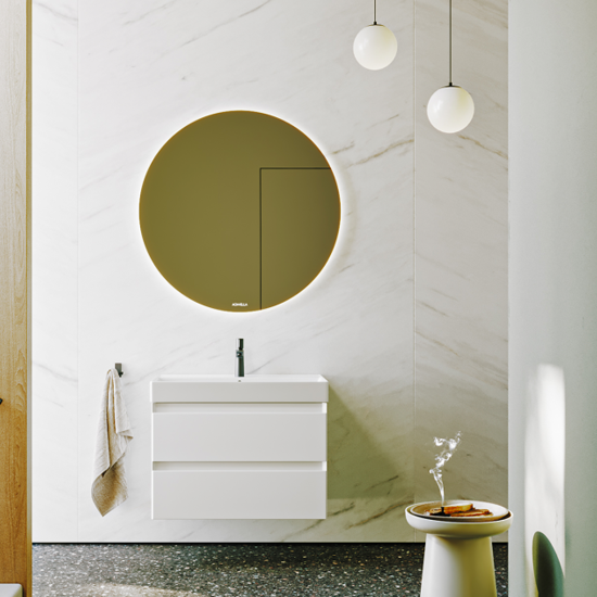 Тумба с раковиной Aqwella 5 stars Geometria 80 подвесная, 2 ящика, белая