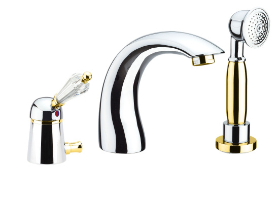 Смеситель на борт ванны Fiore Imperial-Sky  Swarovski® 82CO5105, хром/золото