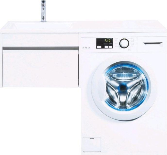 Тумба с раковиной Aquanet Токио 120 L белая подвесная, 1 ящик