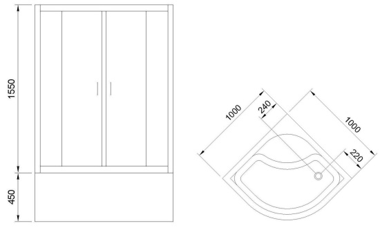 Душевой уголок Royal Bath RB 100BK-C