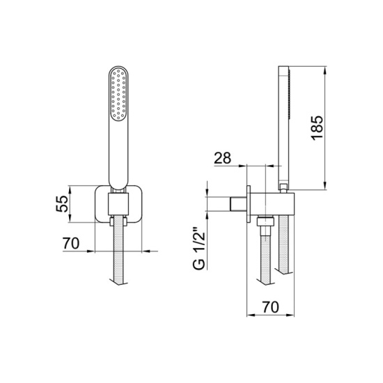 Душевой гарнитур Webert Shower Set AC0847560, черный