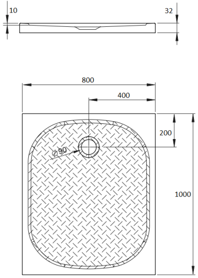 Поддон для душа Radaway Zantos F 100x80