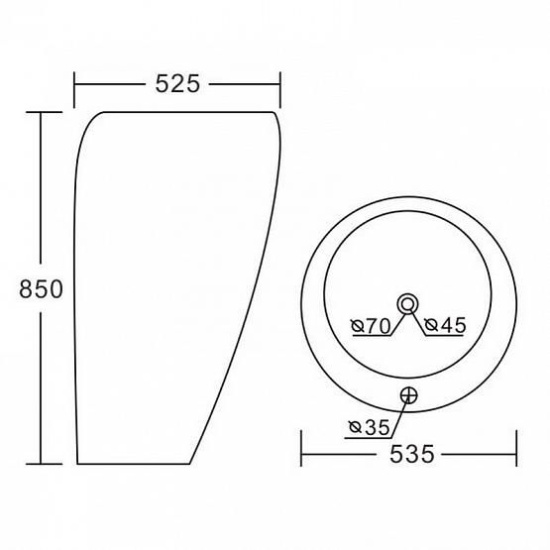 Напольная раковина beWash Lusso BK5552FB041
