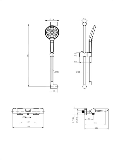 Смеситель для ванны Wonzon & Woghand WW-C2021-A-MW с термостатом