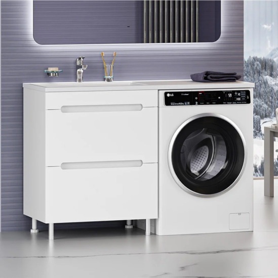 Тумба с раковиной Misty Байкал 70 L под стиральную машину, раковина Гавана 130