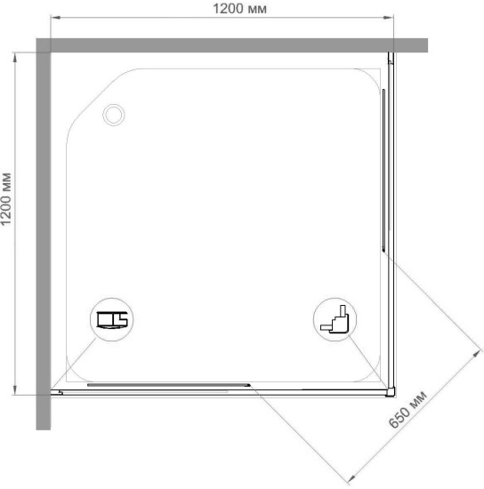 Душевой уголок Royal Bath HPD RB1212 HPD-C-CH 120x120