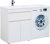 Тумба с раковиной Aquanet Токио 130 L белая напольная, 1 ящик, 2 дверцы